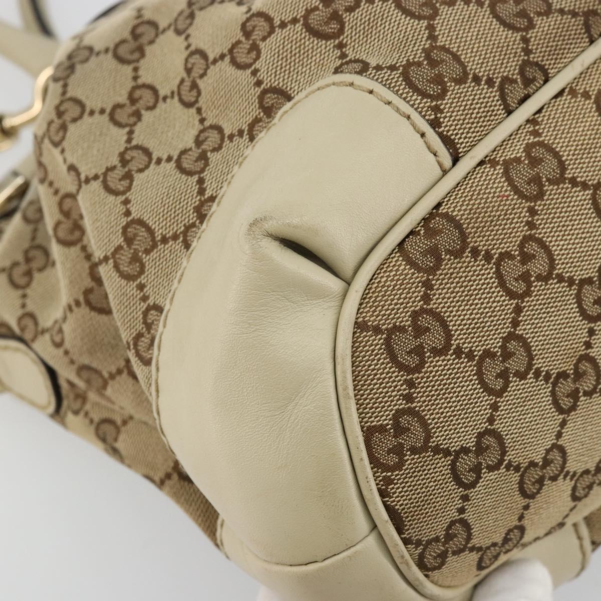 GUCCI GG Canvas Hand Bag 2way Beige Gold 247902 Auth 176270