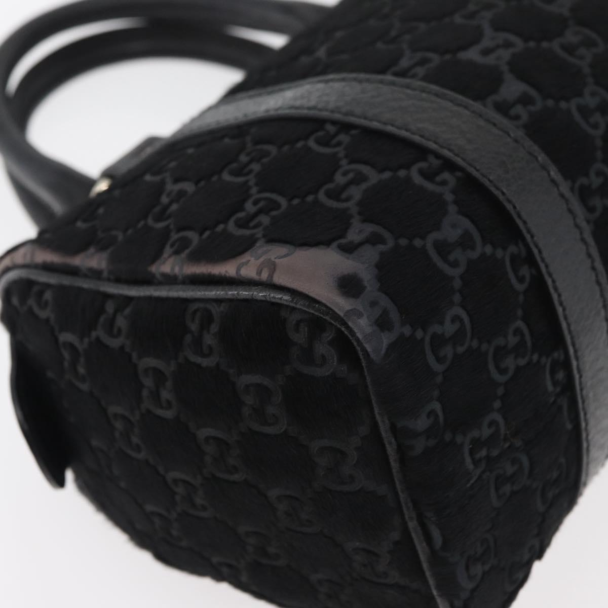 GUCCI GG Canvas Hand Bag Harako leather Black Gold 193604 Auth 176278