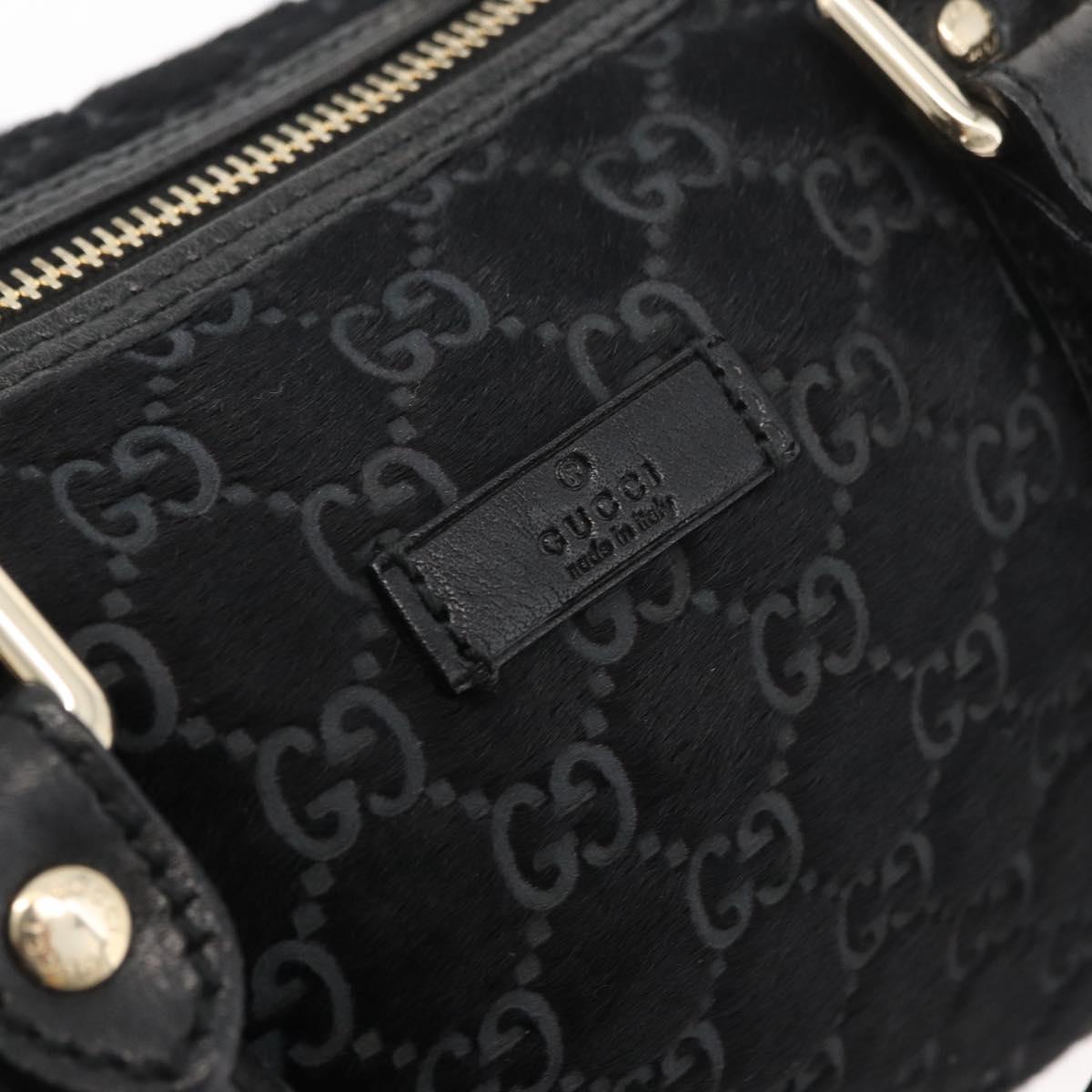 GUCCI GG Canvas Hand Bag Harako leather Black Gold 193604 Auth 176278
