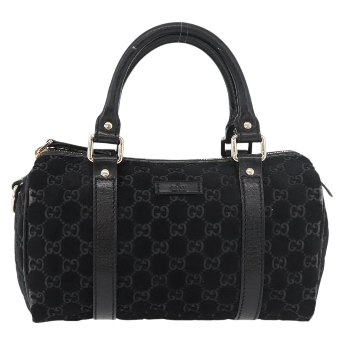 GUCCI GG Canvas Hand Bag Harako leather Black Gold 193604 Auth 176278