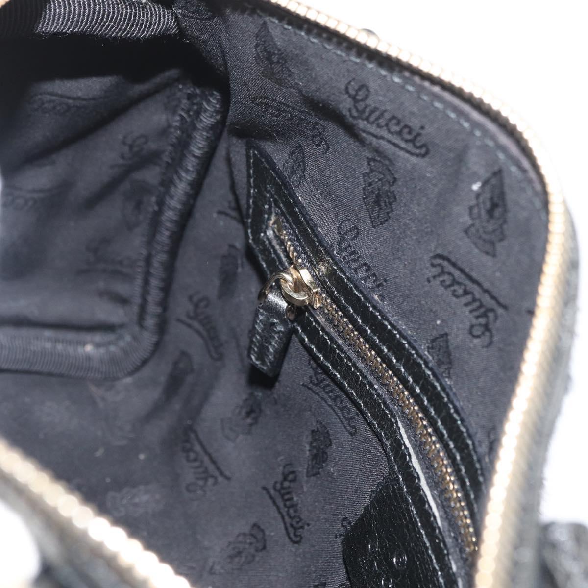 GUCCI GG Canvas Hand Bag Harako leather Black Gold 193604 Auth 176278