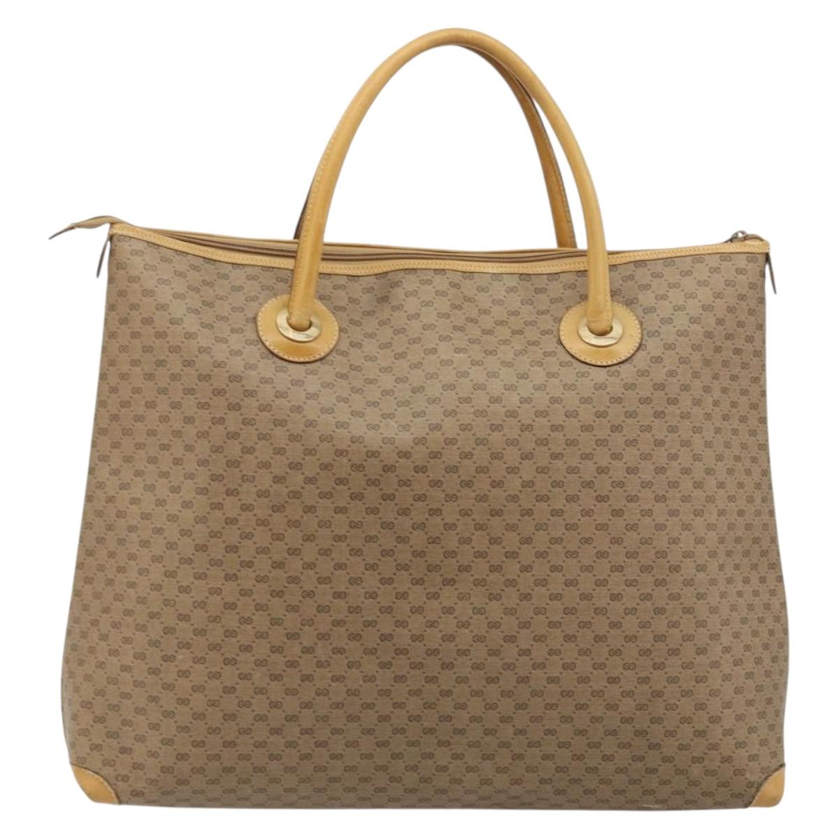 GUCCI Micro GG Supreme Tote Bag PVC Beige Gold 002 4868 39 Auth 176281