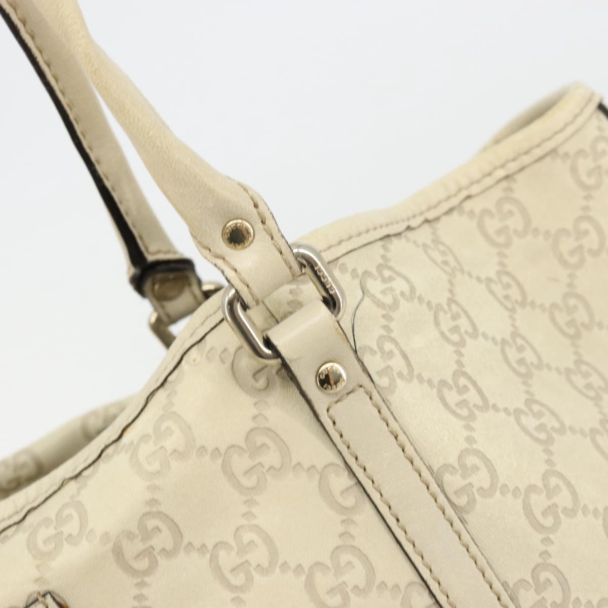 GUCCI GG Canvas Guccissima Tote Bag Leather Ivory Gold 197954 Auth 176287