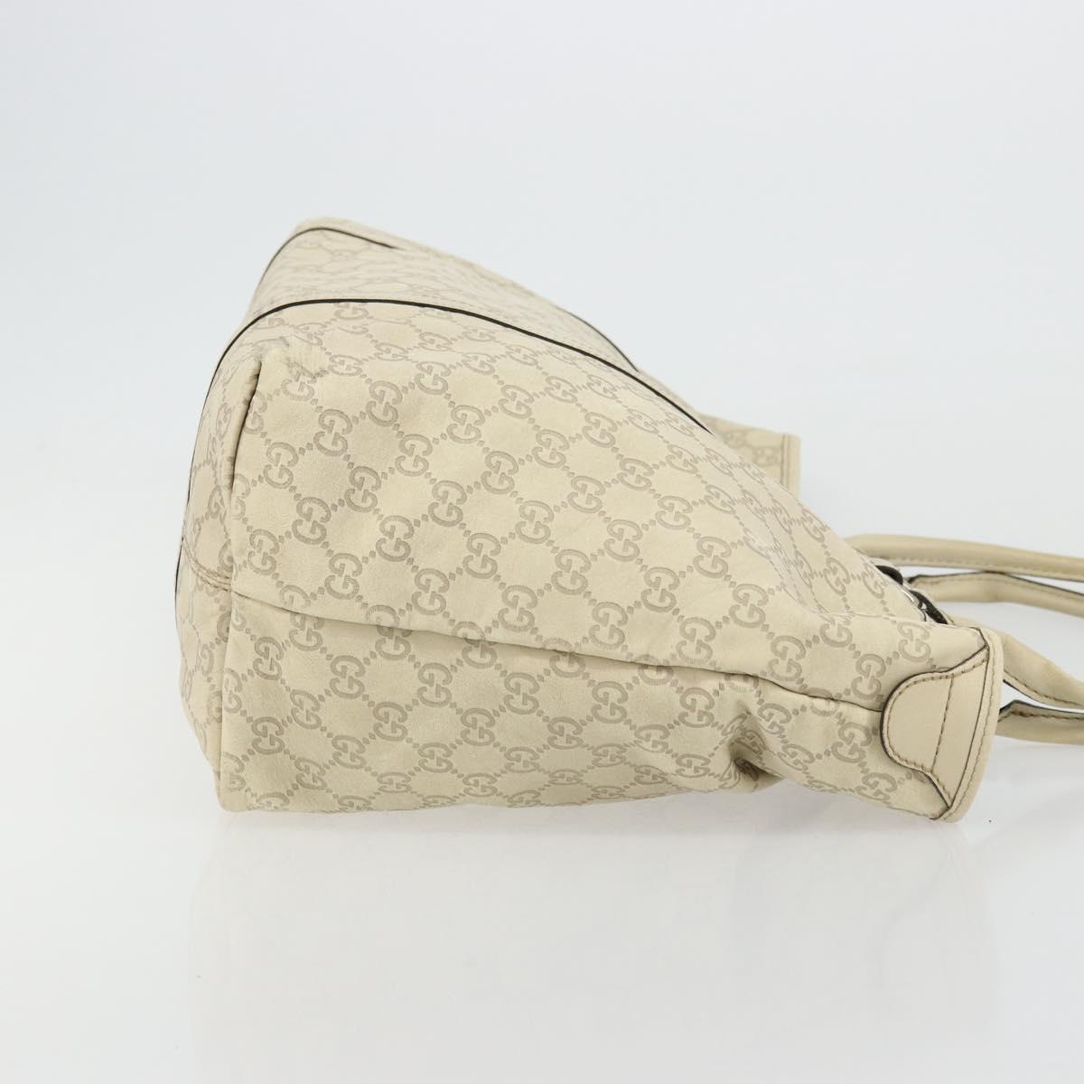 GUCCI GG Canvas Guccissima Tote Bag Leather Ivory Gold 197954 Auth 176287