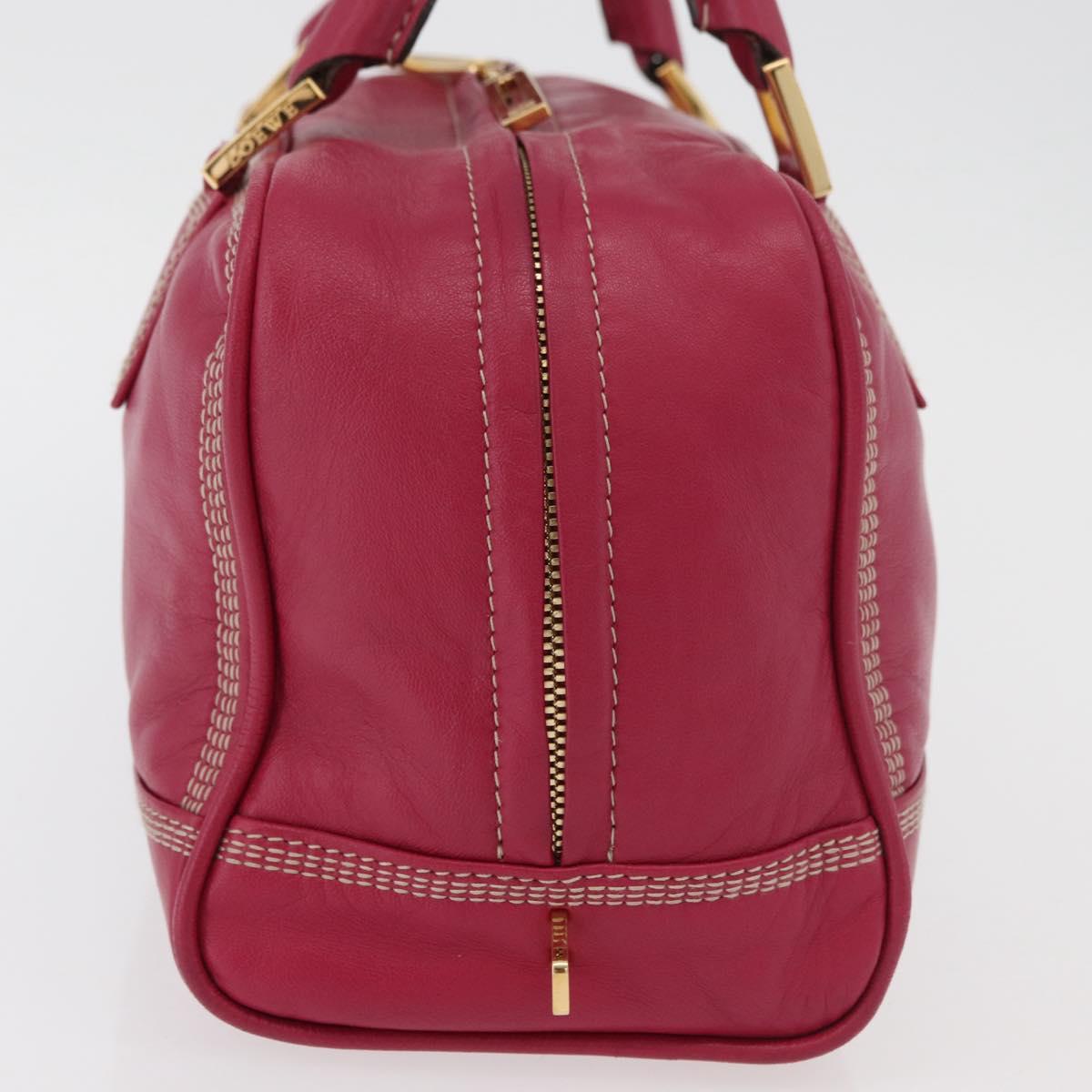 LOEWE Anagram Americana 28 Hand Bag Leather Pink Gold Auth 176302A