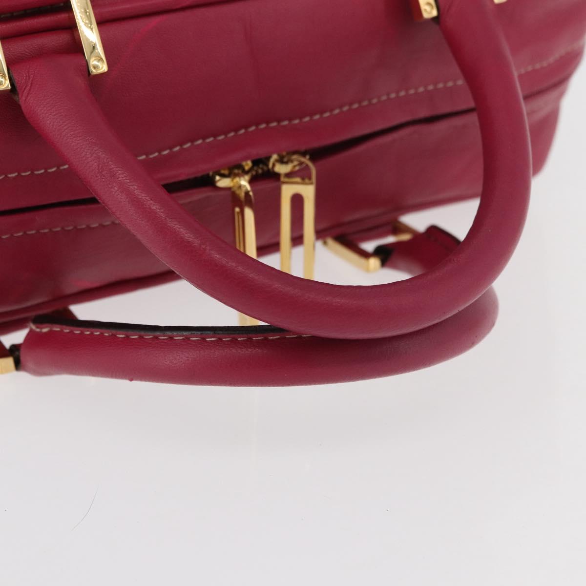 LOEWE Anagram Americana 28 Hand Bag Leather Pink Gold Auth 176302A