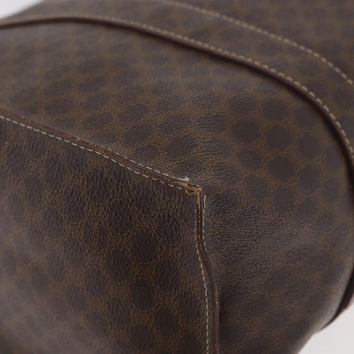 CELINE Macadam Canvas Tote Bag PVC Leather Brown Gold Auth 176329