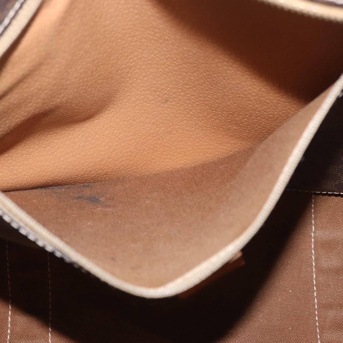 CELINE Macadam Canvas Tote Bag PVC Leather Brown Gold Auth 176329