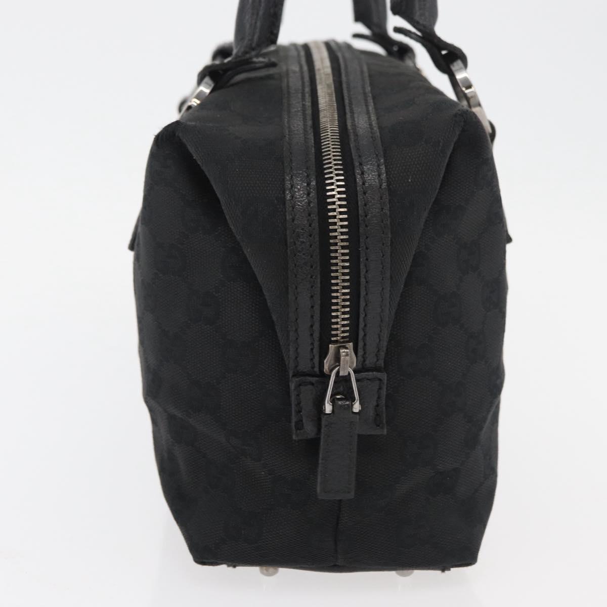 GUCCI GG Canvas Hand Bag Black Silver 113009 Auth 176335