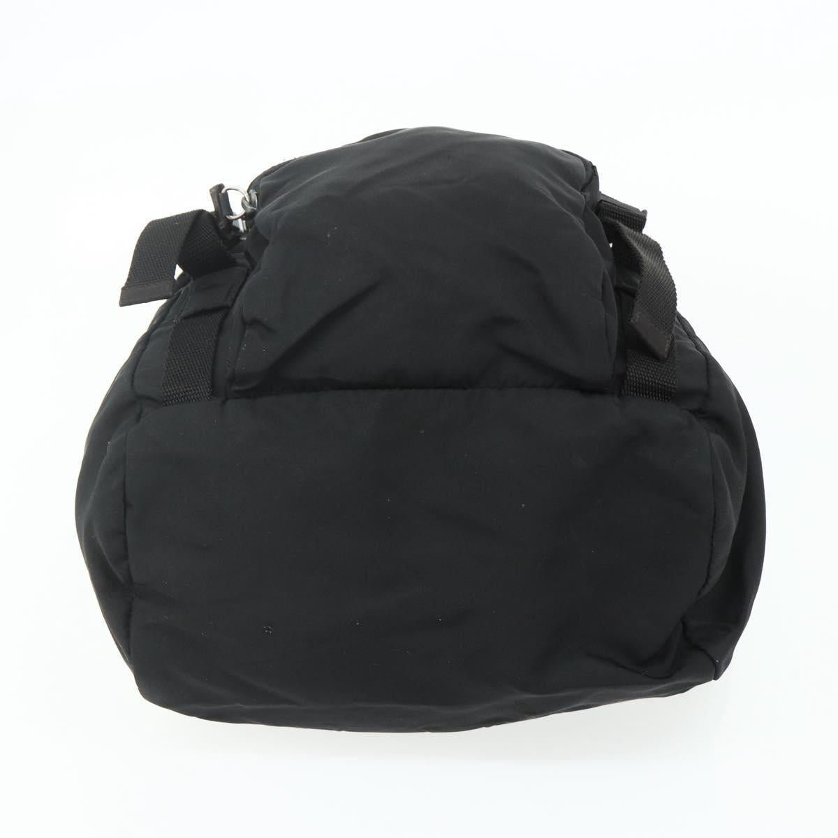 PRADA Backpack Nylon Black Silver Auth 176348A