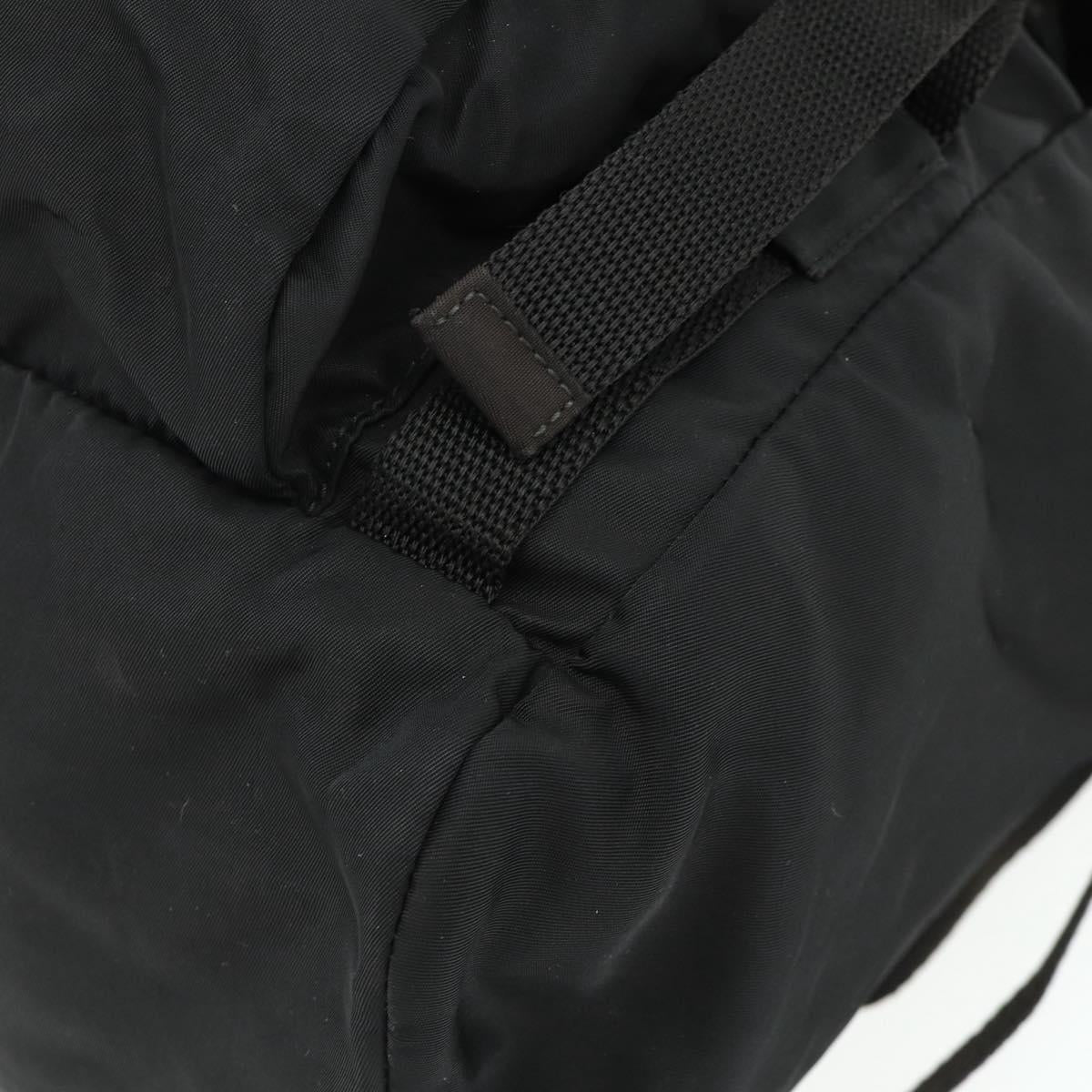 PRADA Backpack Nylon Black Silver Auth 176348A