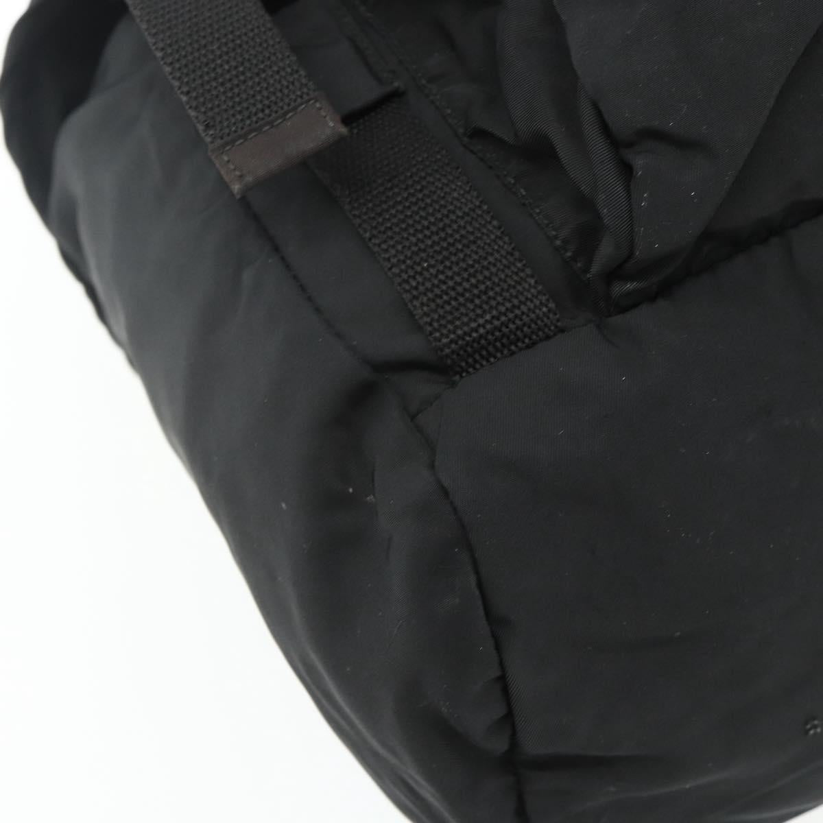 PRADA Backpack Nylon Black Silver Auth 176348A