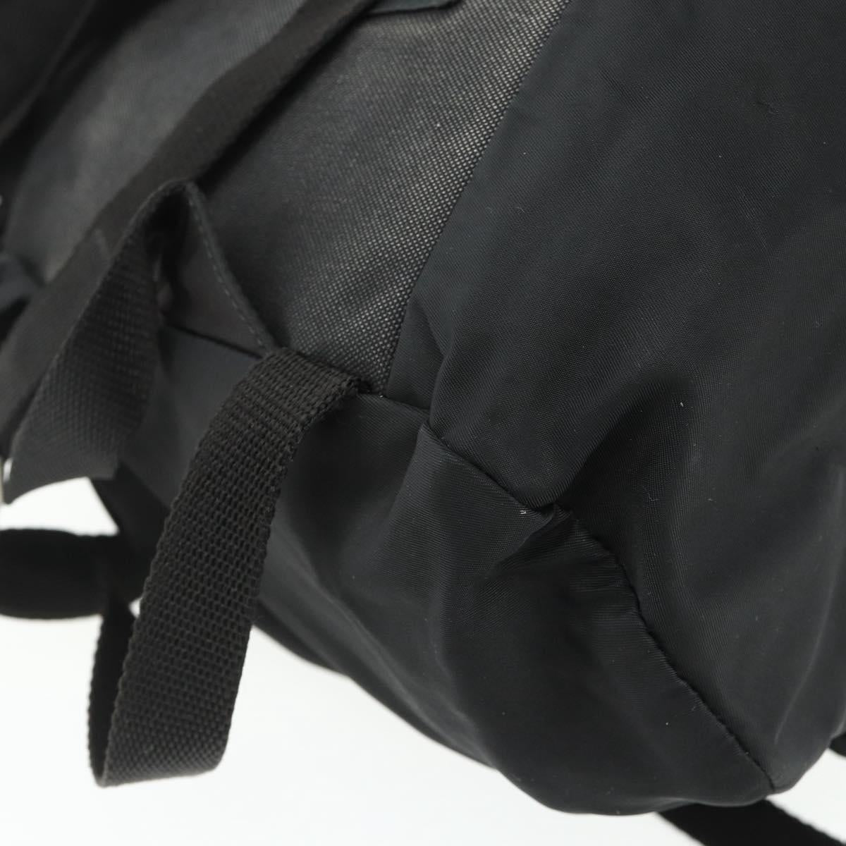 PRADA Backpack Nylon Black Silver Auth 176348A