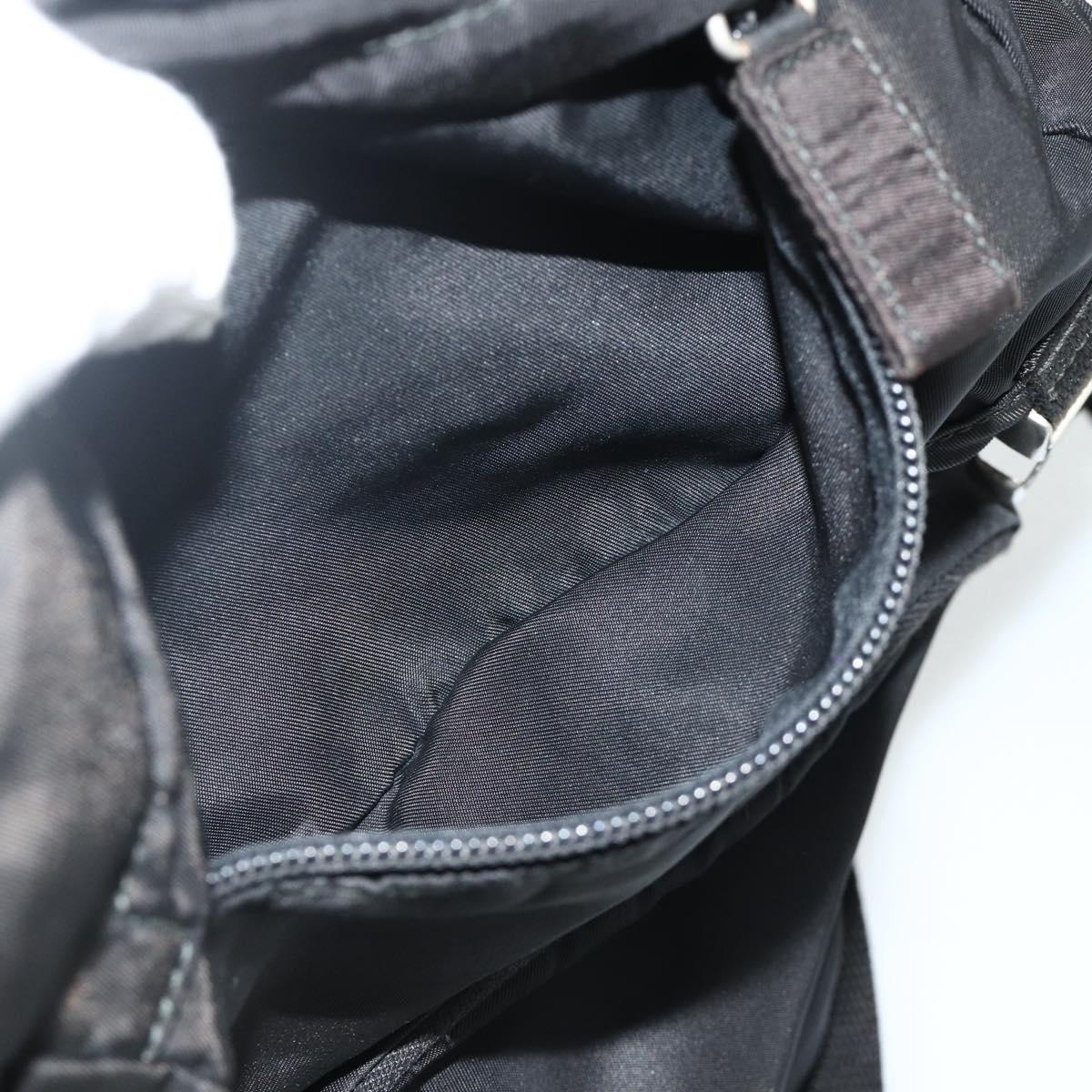 PRADA Backpack Nylon Black Silver Auth 176348A