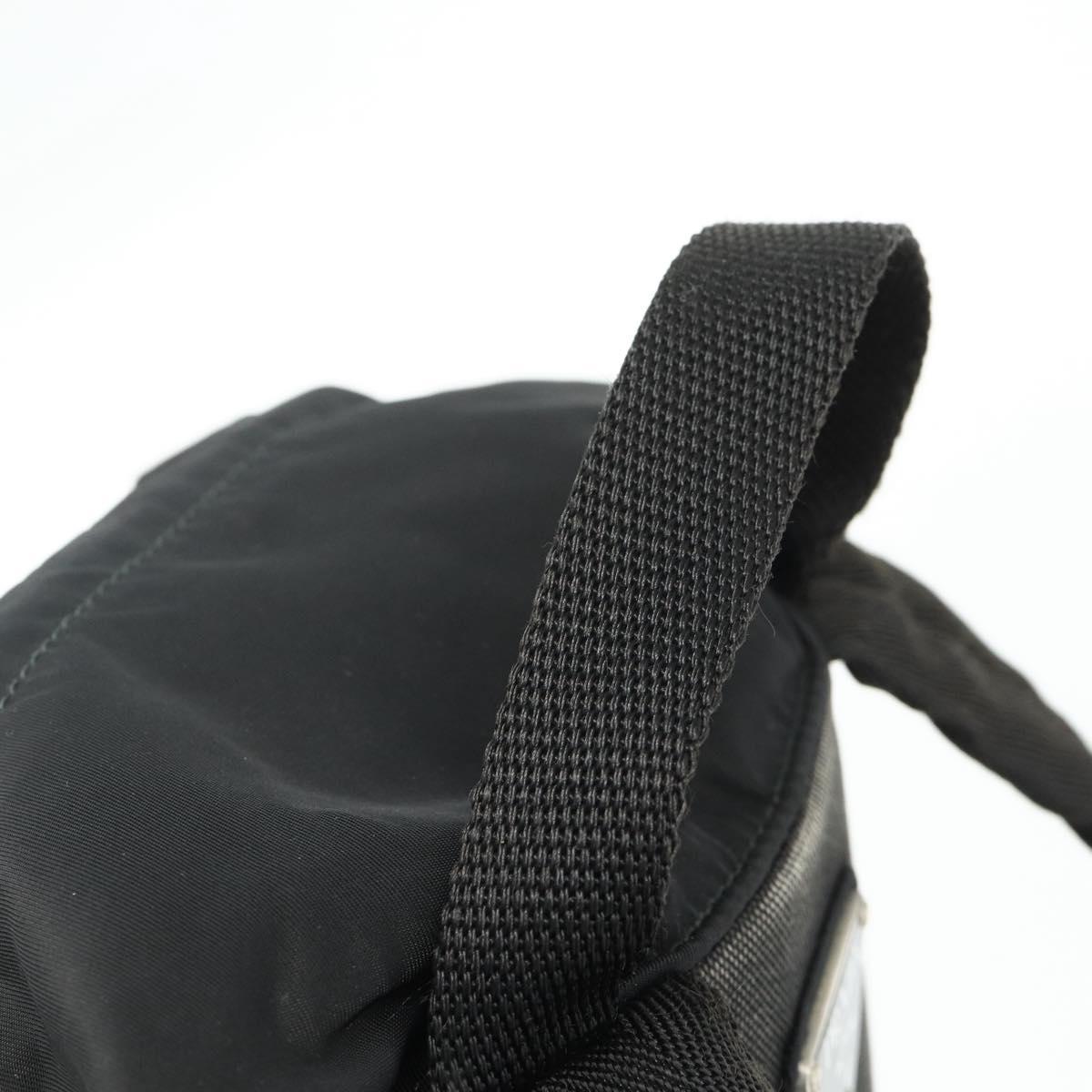 PRADA Backpack Nylon Black Silver Auth 176348A