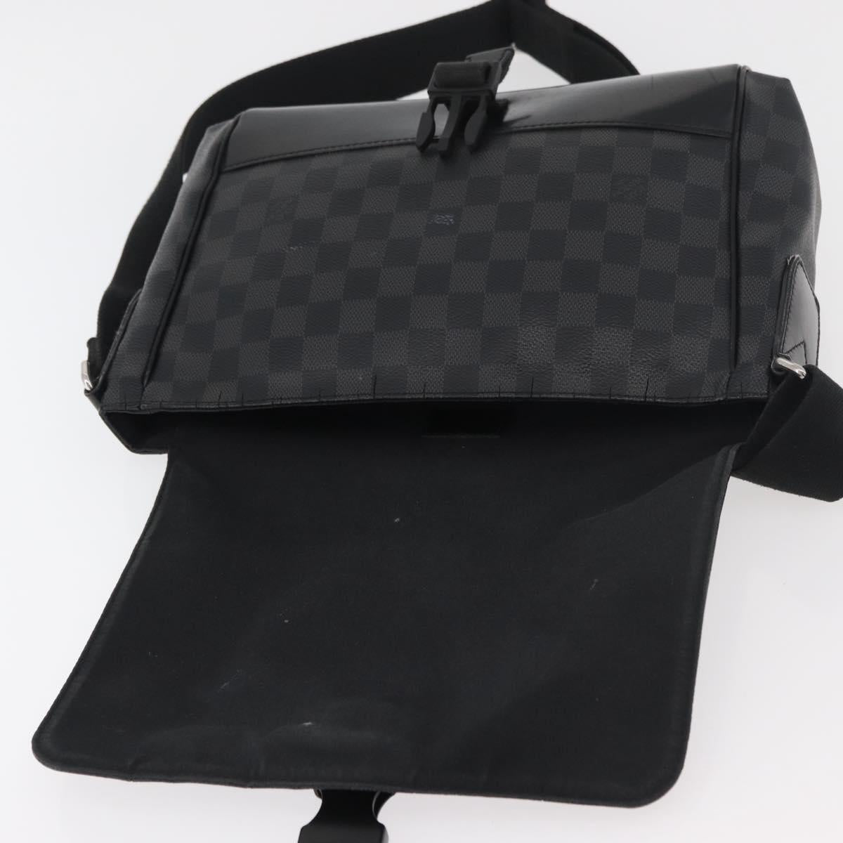 LOUIS VUITTON Damier Graphite Messenger PM Shoulder Bag N41457 LV Auth 176357