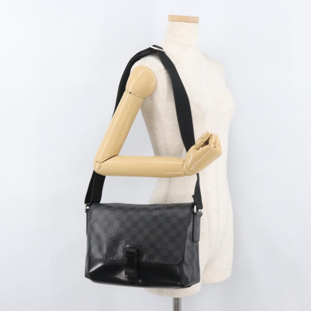 LOUIS VUITTON Damier Graphite Messenger PM Shoulder Bag N41457 LV Auth 176357