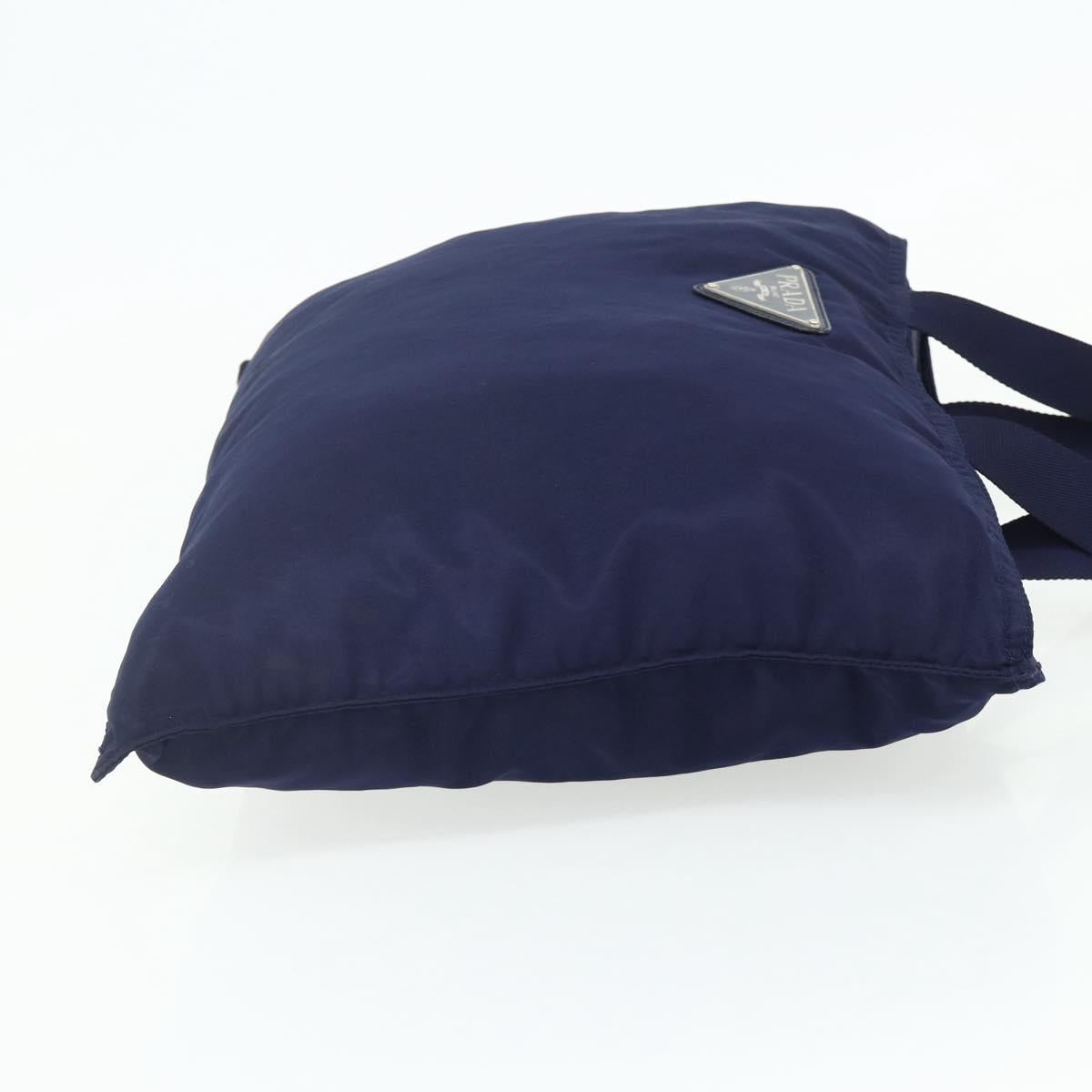 PRADA Tote Bag Nylon Navy Silver Auth 176361A
