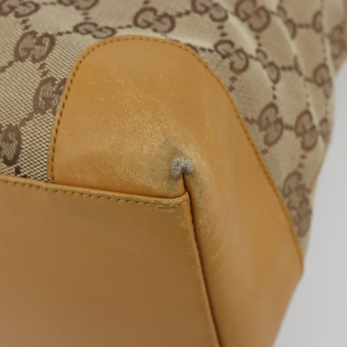 GUCCI GG Canvas Sherry Line Tote Bag Beige Gold 002 1093 3444 Auth 176362