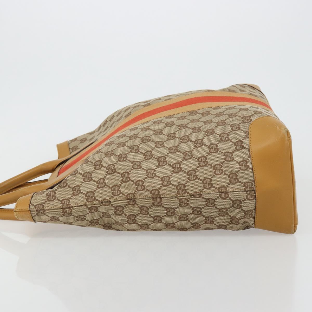 GUCCI GG Canvas Sherry Line Tote Bag Beige Gold 002 1093 3444 Auth 176362