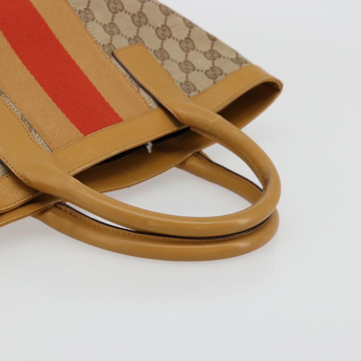 GUCCI GG Canvas Sherry Line Tote Bag Beige Gold 002 1093 3444 Auth 176362