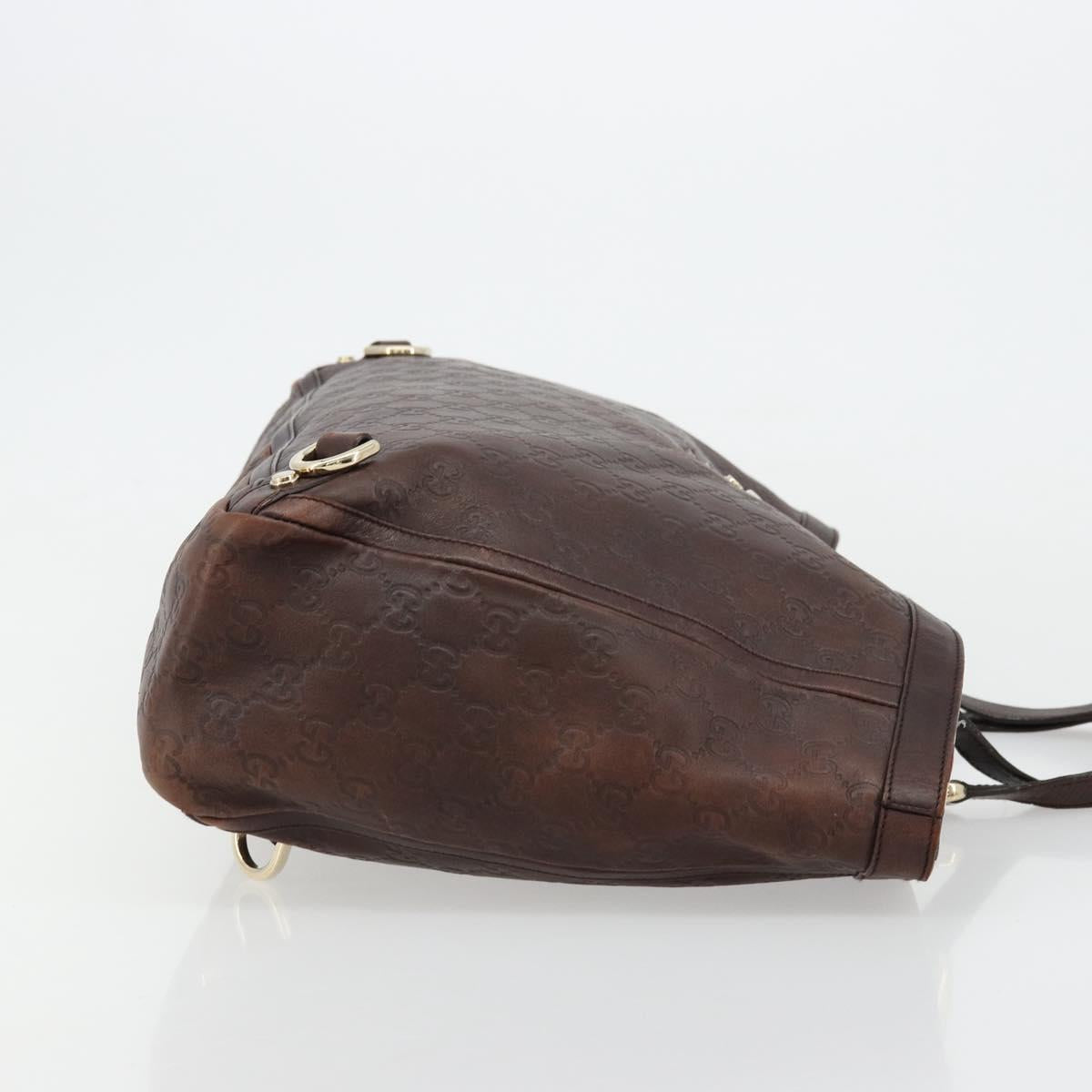 GUCCI GG Canvas Guccissima Tote Bag Leather Brown Gold 141472 Auth 176366