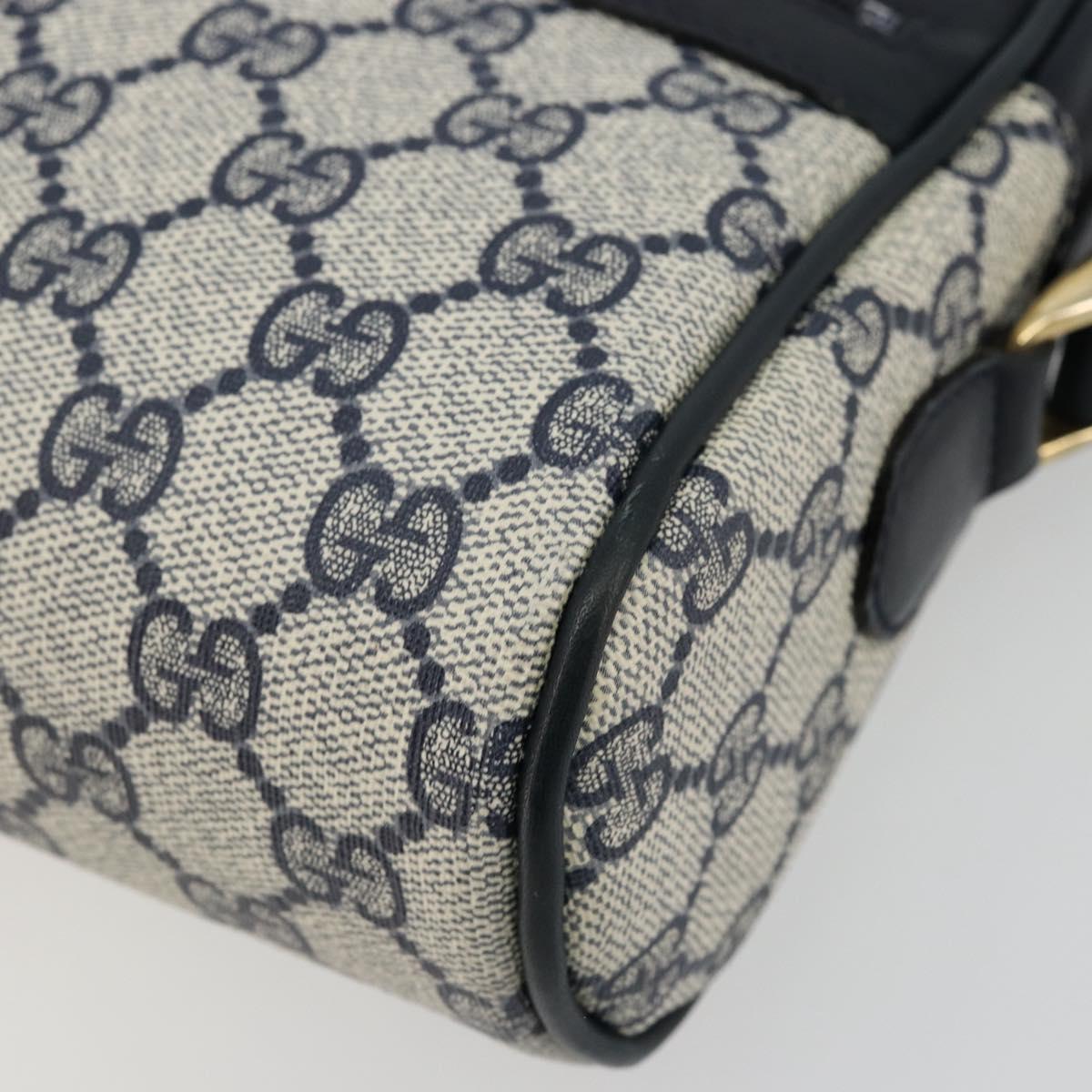 GUCCI GG Supreme Sherry Line Shoulder Bag PVC Navy Gold 010 378 Auth 176374