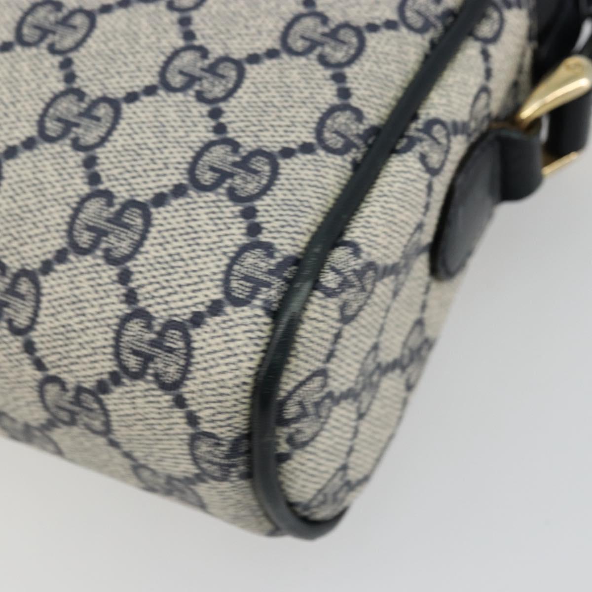 GUCCI GG Supreme Sherry Line Shoulder Bag PVC Navy Gold 010 378 Auth 176374