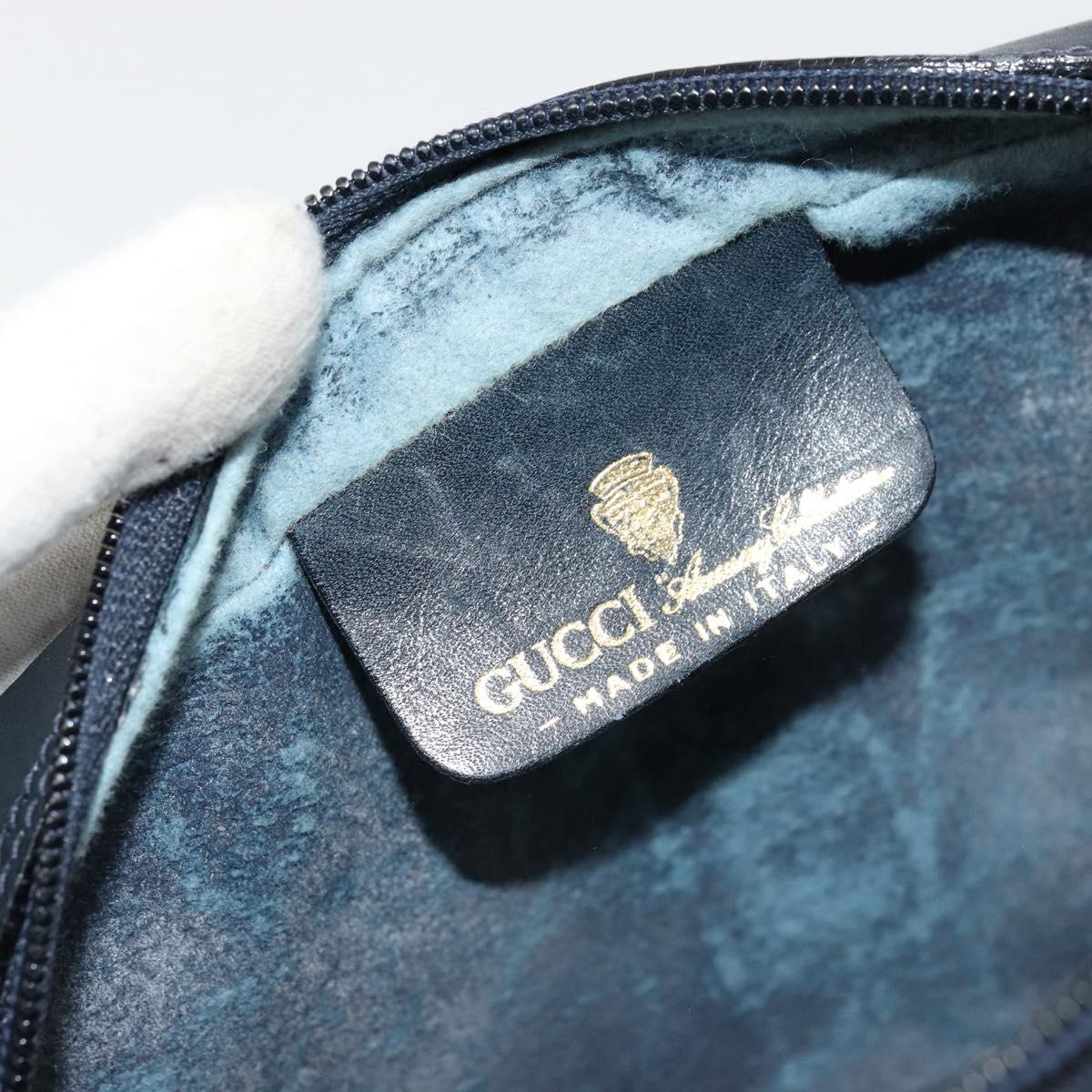 GUCCI GG Supreme Sherry Line Shoulder Bag PVC Navy Gold 010 378 Auth 176374