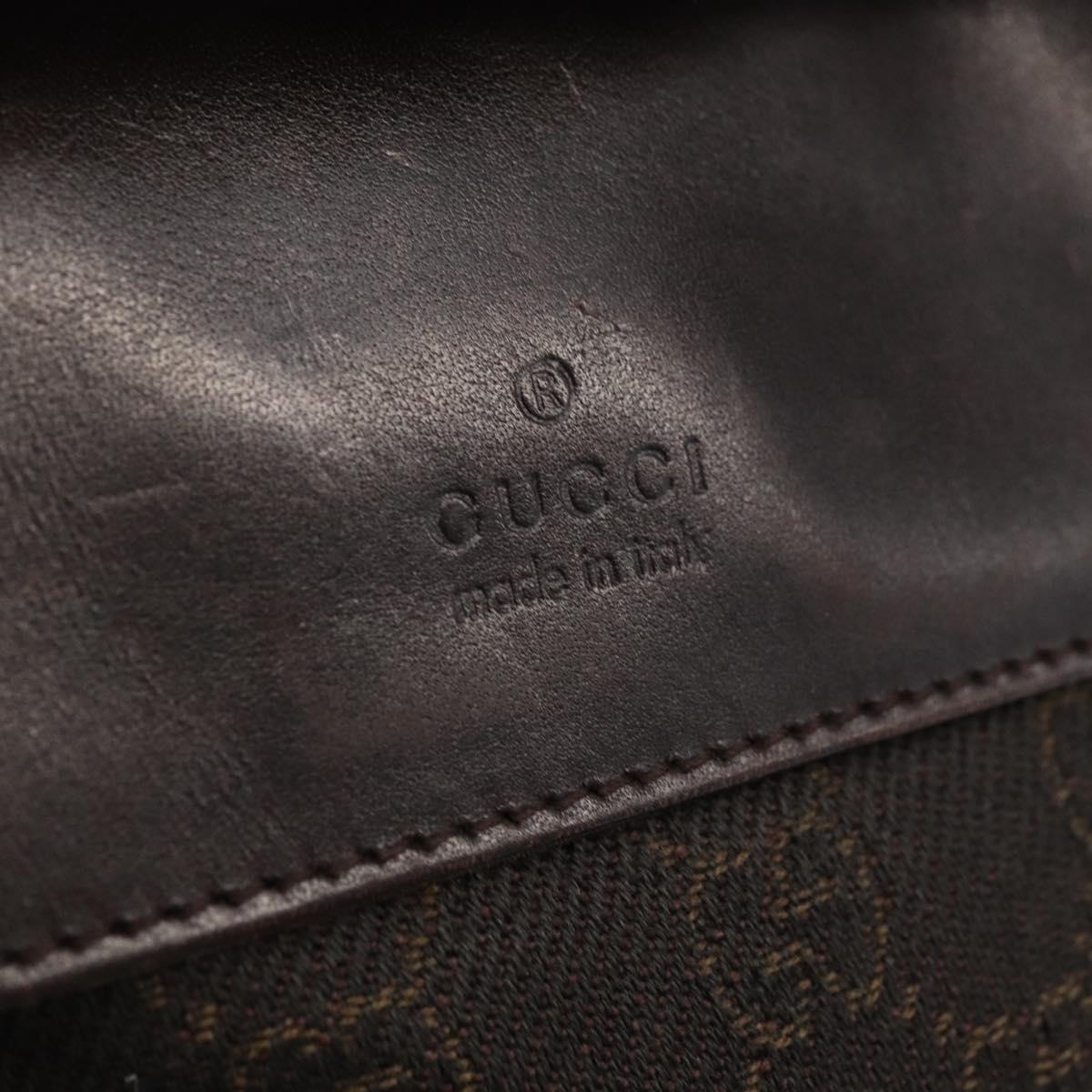 GUCCI GG Canvas Waist bag Dark Brown Silver 28566 Auth 176378