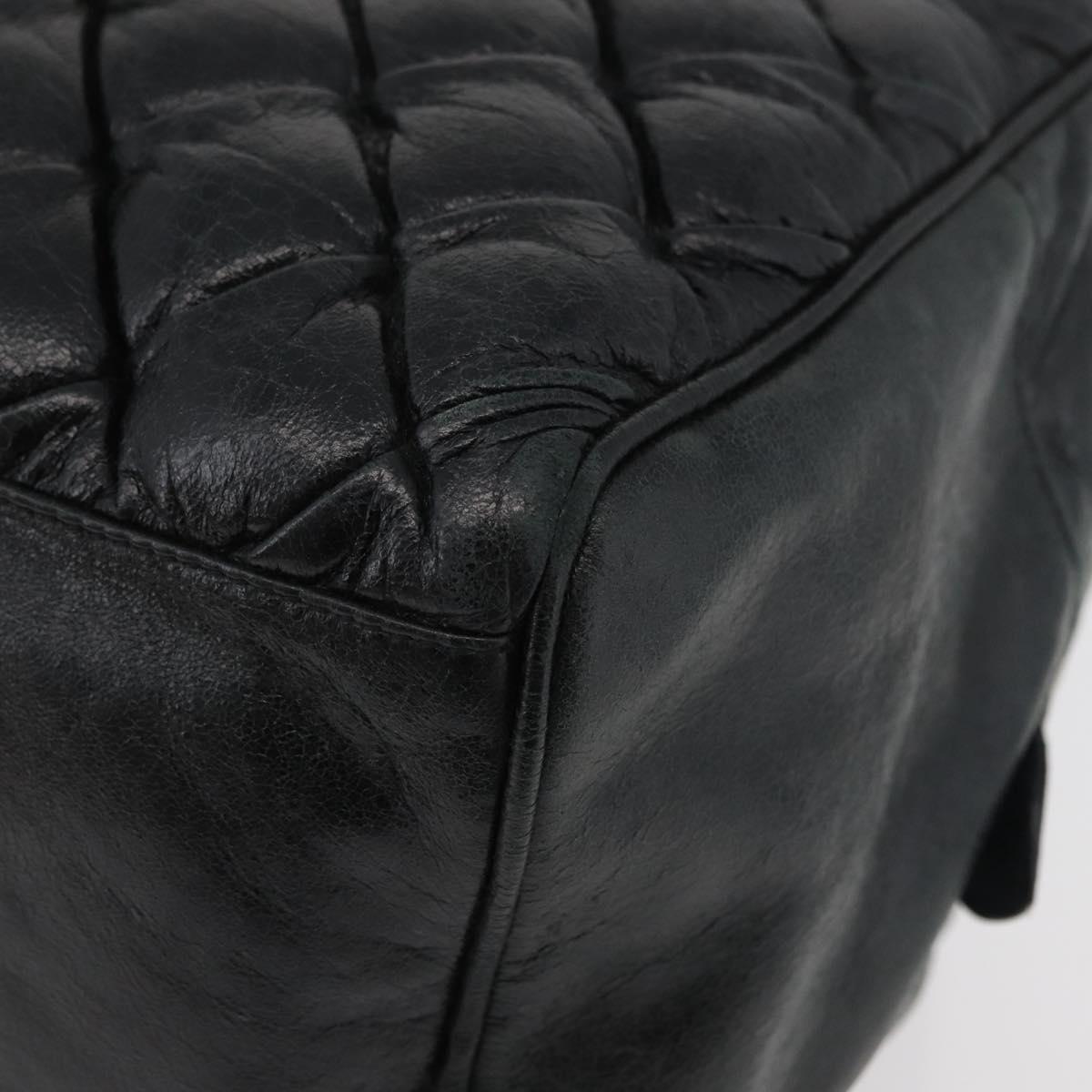 BALENCIAGA The Matelasse Hand Bag Leather Black Silver 168031 Auth 176383A