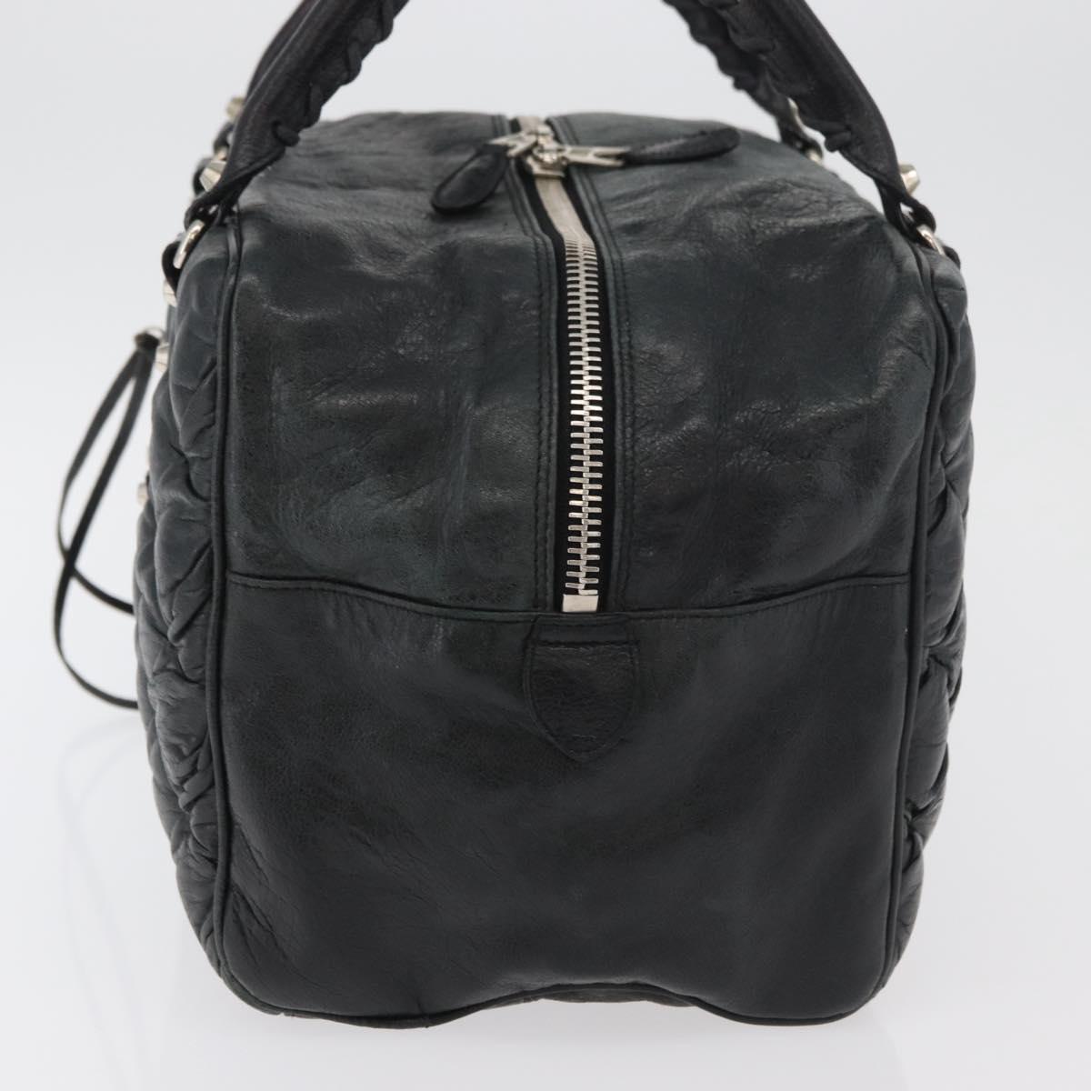 BALENCIAGA The Matelasse Hand Bag Leather Black Silver 168031 Auth 176383A