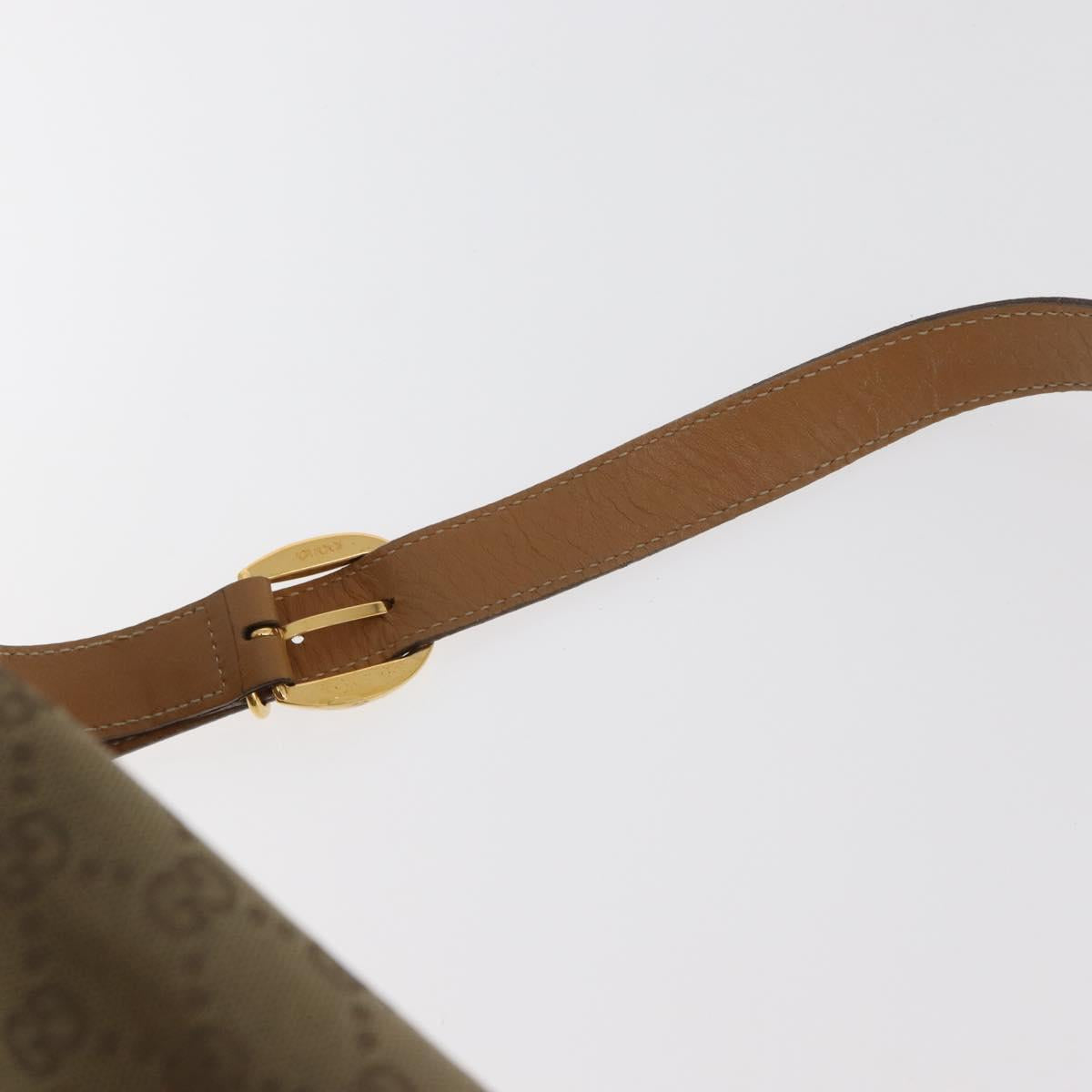 GUCCI GG Canvas Purse Shoulder Bag Beige Gold Auth 176405