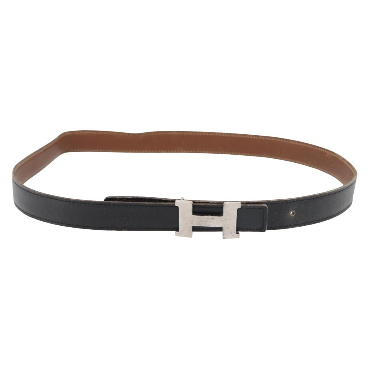 HERMES Constance Mini Belt Leather 39.4"" Black Auth 176406