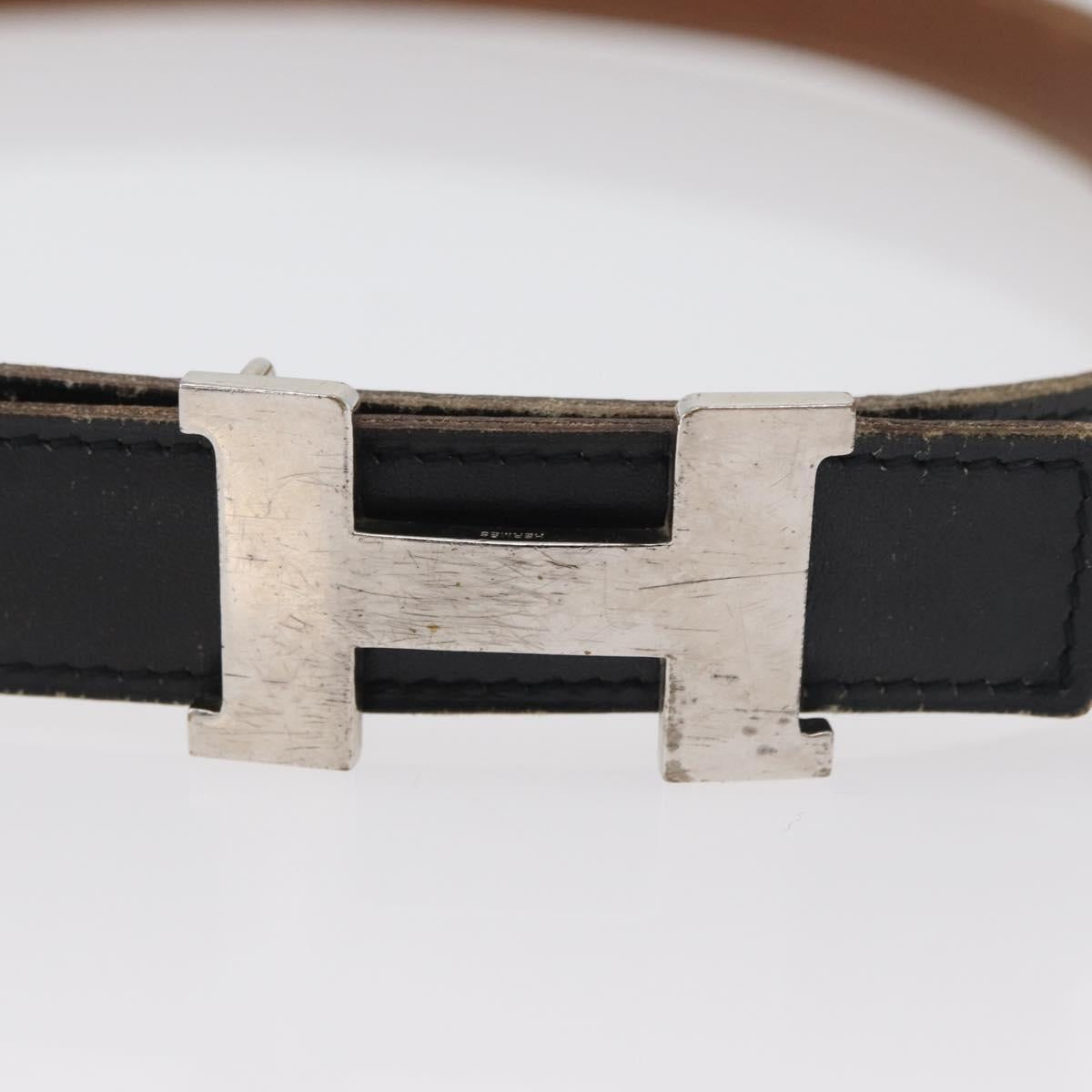 HERMES Constance Mini Belt Leather 39.4"" Black Auth 176406