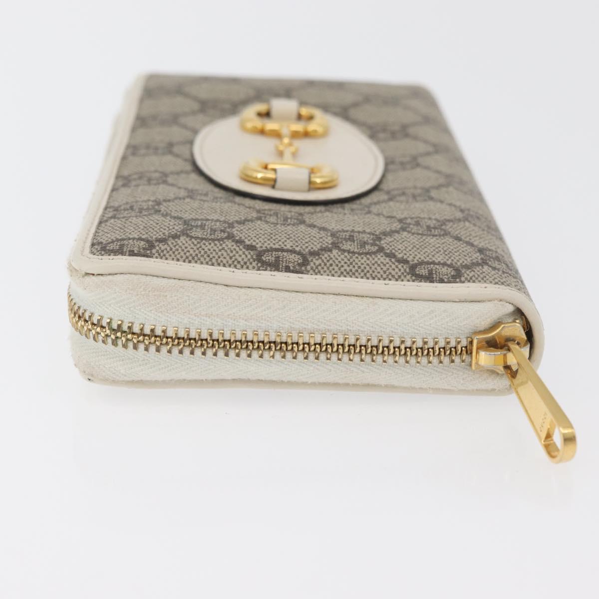 GUCCI Horsebit Long Wallet PVC Beige Gold 621889 Auth 176415A