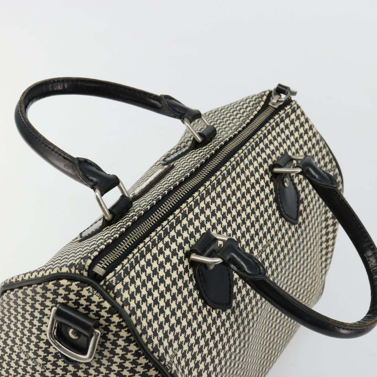 Polo Ralph Lauren Hand Bag Leather PVC Black Silver Auth 176420A