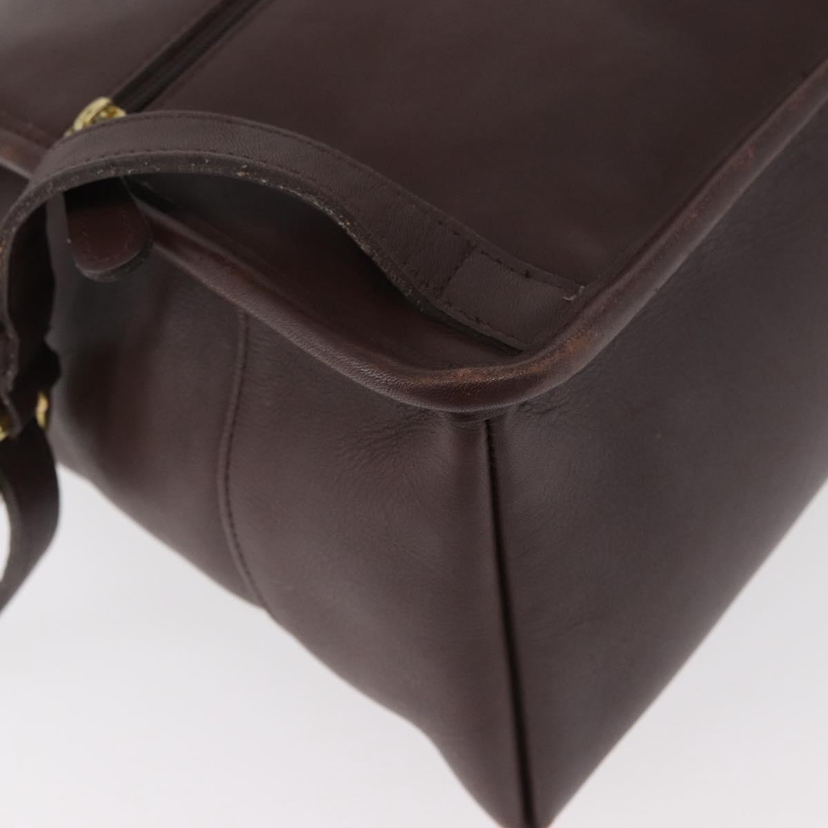 Coach Backpack Leather Brown Gold Auth 176433
