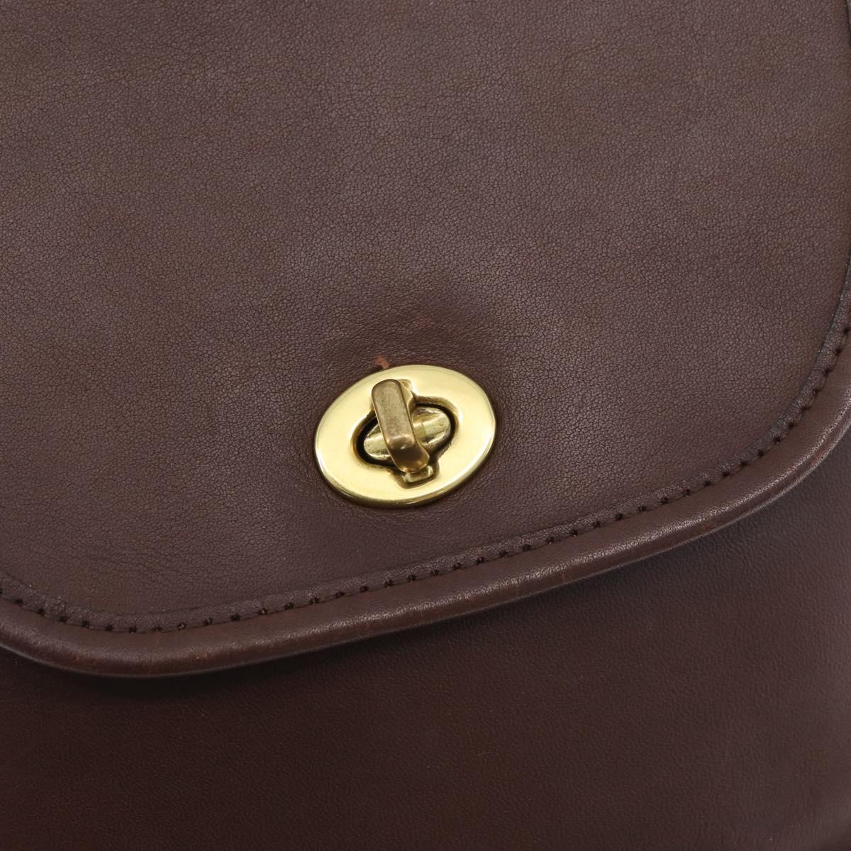 Coach Backpack Leather Brown Gold Auth 176433