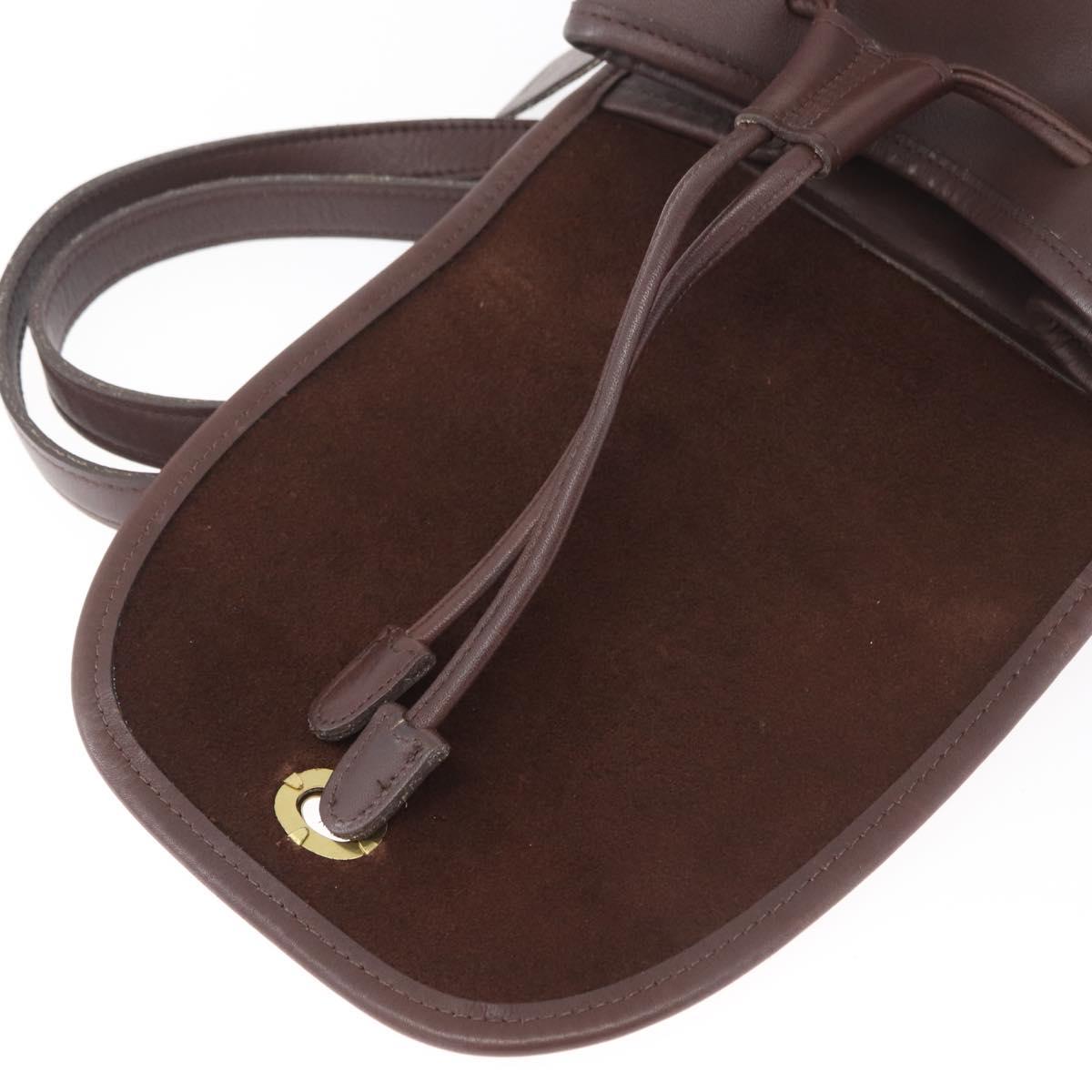 Coach Backpack Leather Brown Gold Auth 176433