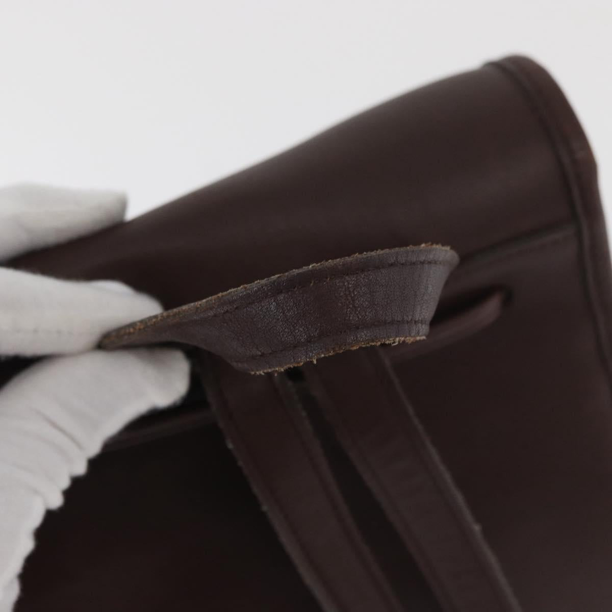 Coach Backpack Leather Brown Gold Auth 176433