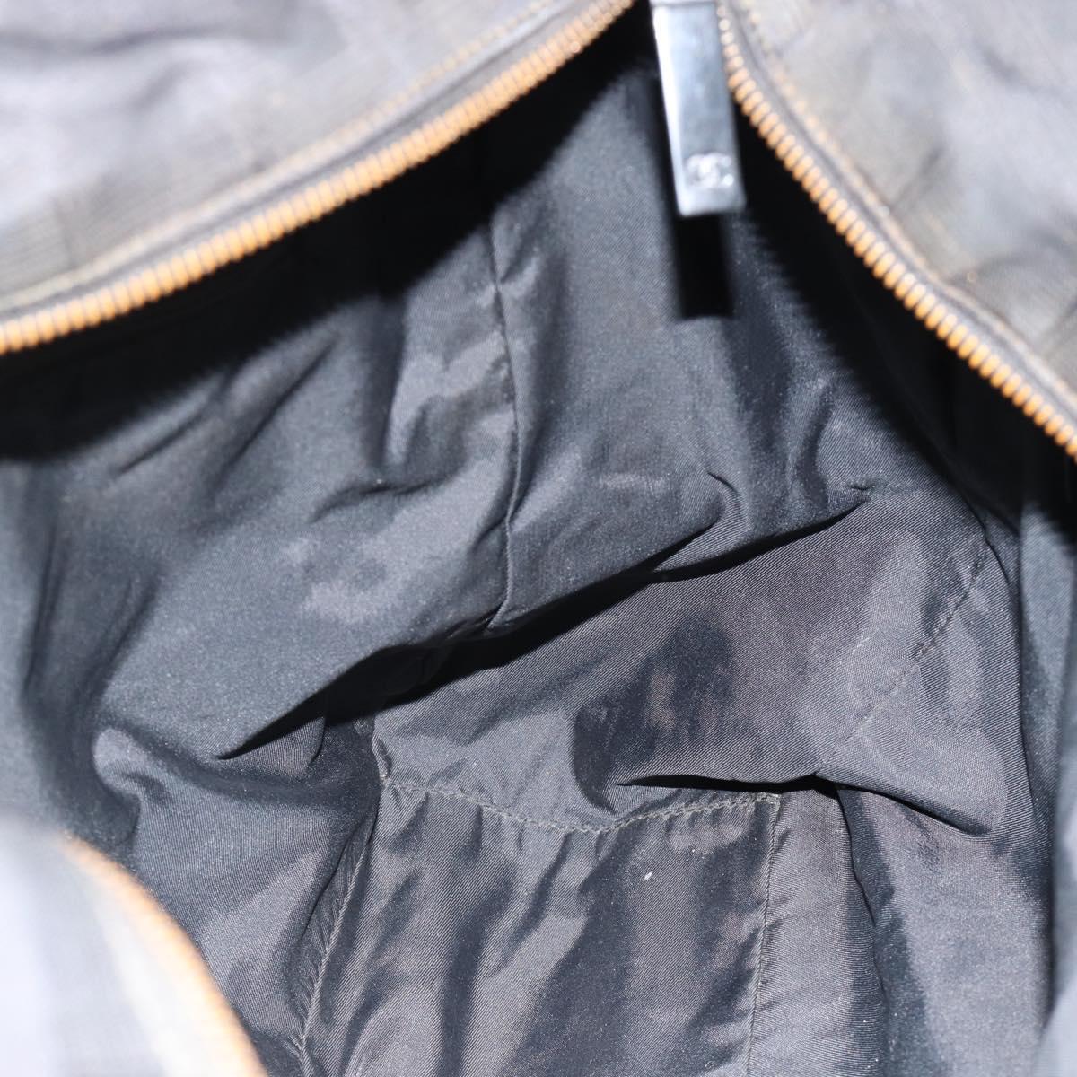 CHANEL New Travel Line Tote Bag Nylon Black CC Auth 176441