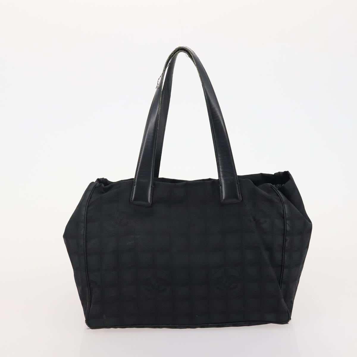 CHANEL New Travel Line Tote Bag Nylon 3 Set Black CC Auth 176442