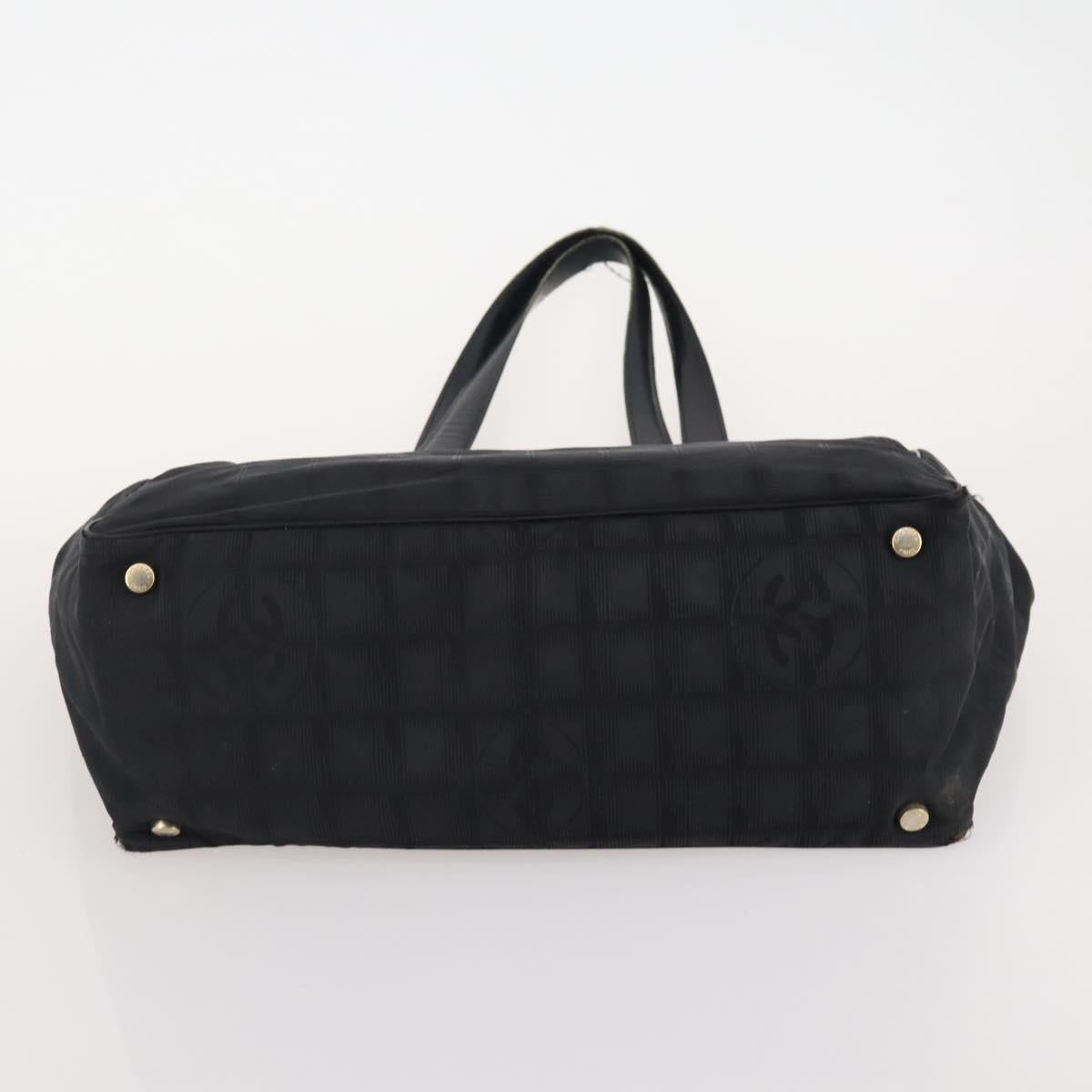 CHANEL New Travel Line Tote Bag Nylon 3 Set Black CC Auth 176442