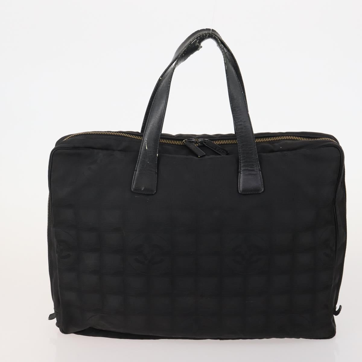 CHANEL New Travel Line Tote Bag Nylon 3 Set Black CC Auth 176442