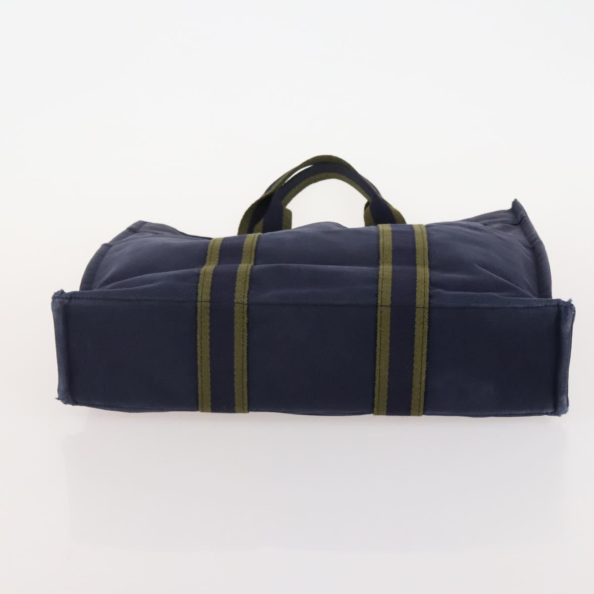 HERMES Fourre Tout Hand Bag Cotton 4 Set White Black Red Auth 176443