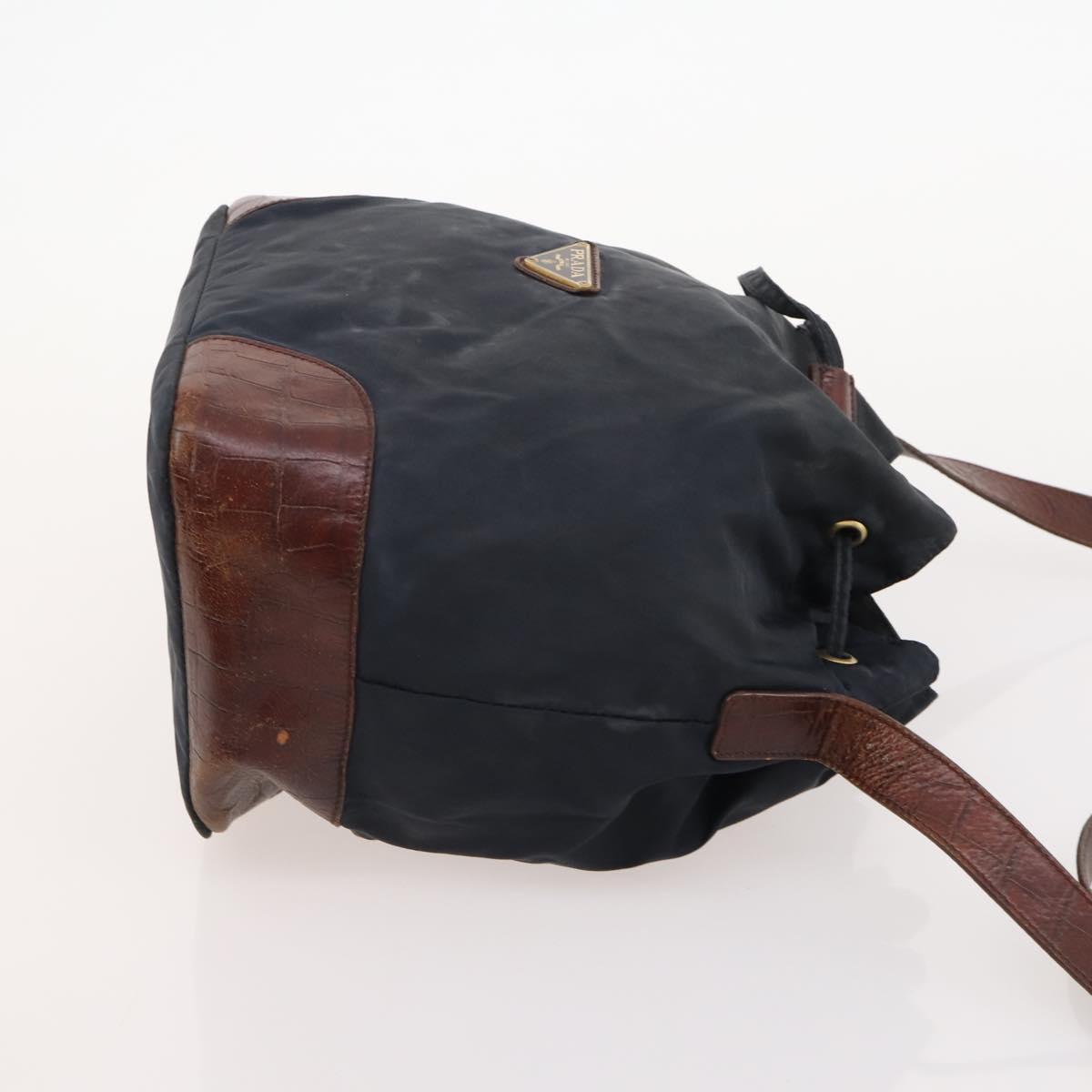 PRADA Shoulder Bag Nylon 3 Set 2way Navy Black Auth 176447