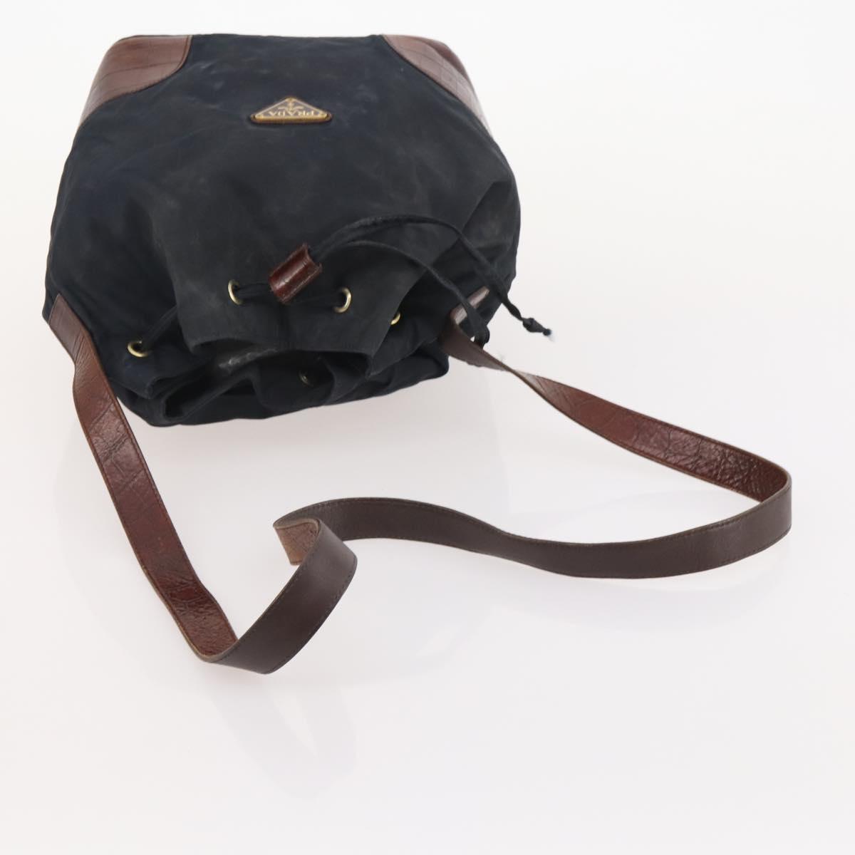 PRADA Shoulder Bag Nylon 3 Set 2way Navy Black Auth 176447