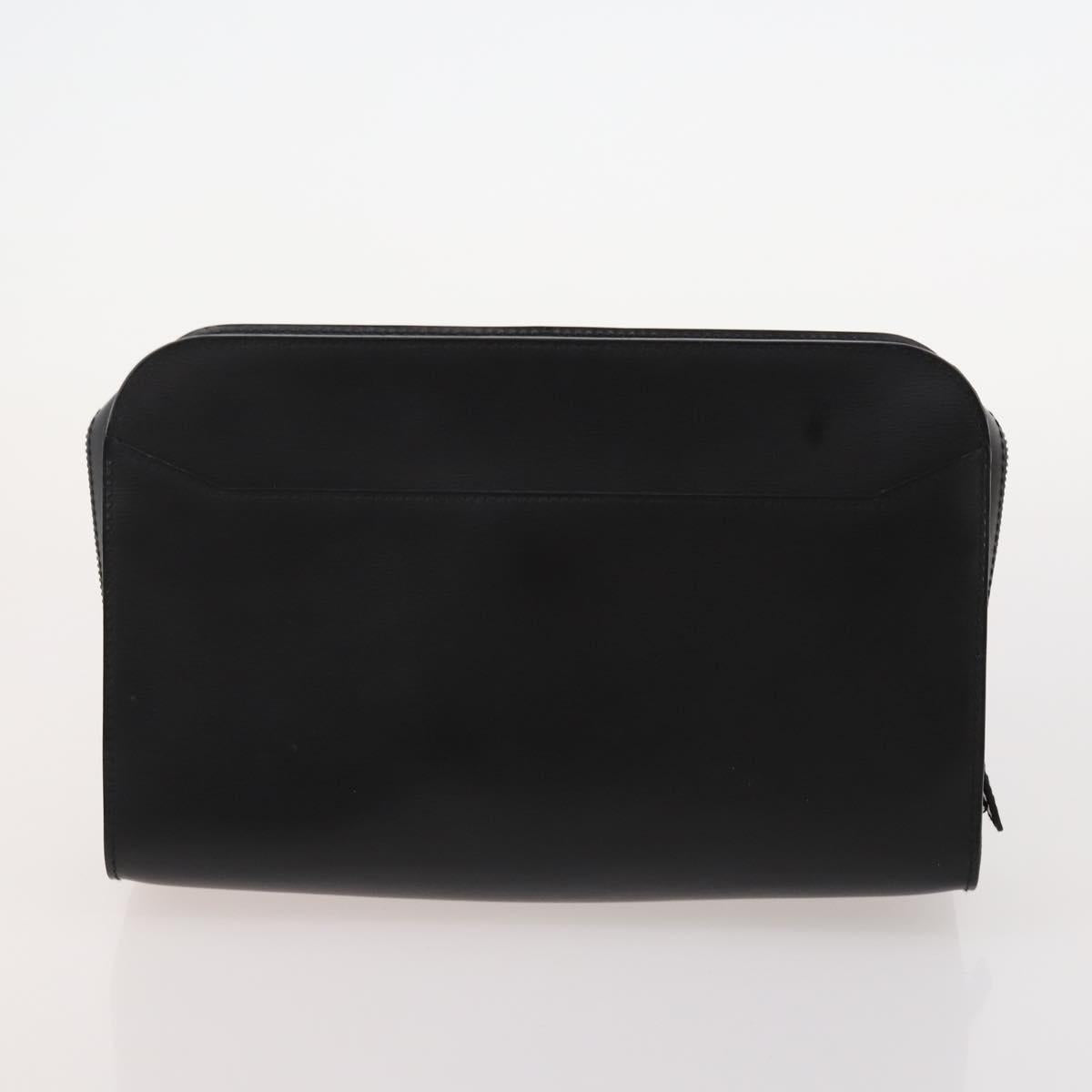 CARTIER Must Line Hand Bag Leather 4 Set Bordeaux Black Auth 176449