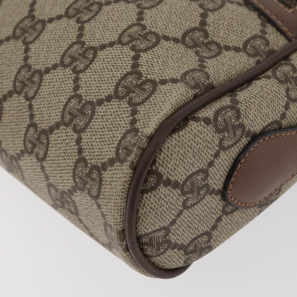 GUCCI GG Supreme Web Sherry Line Bag PVC Beige Gold 001 44 6655 Auth 176474